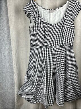 eShakti Black White Gingham Check Plaid Lined Dress Pockets 18 XL Soft Flirty